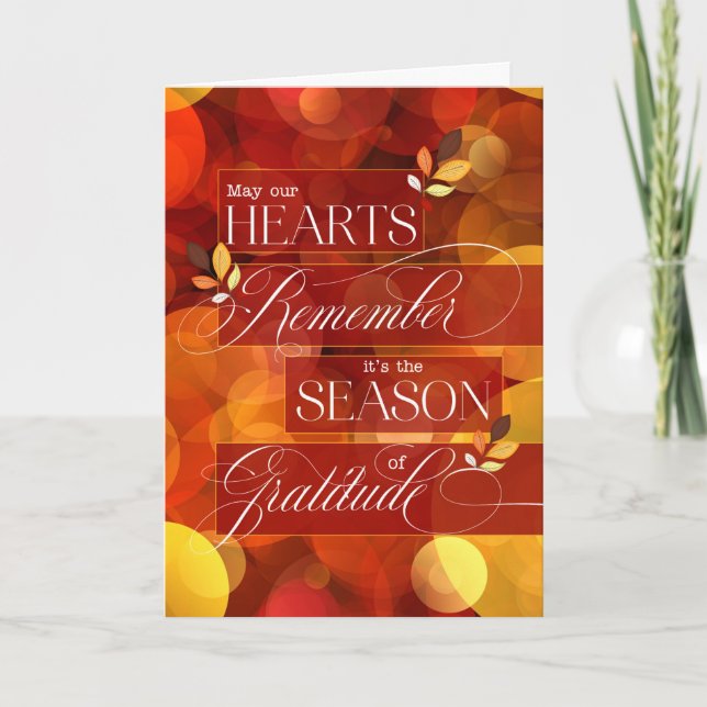 May Our Hearts Remember the Season of Gratitude Holiday Card (Front)
