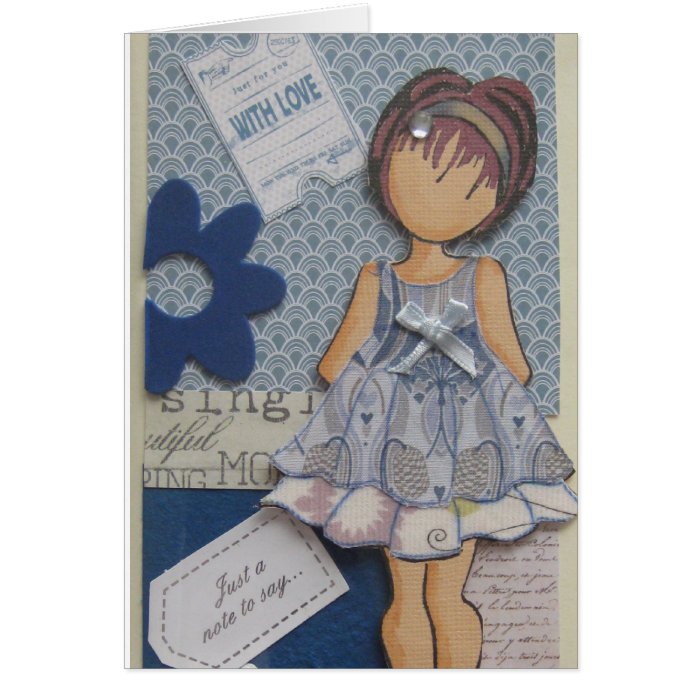 May   Paper Dolly Greeting Card