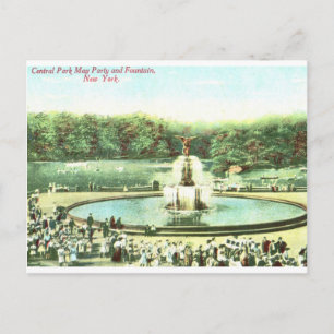 May Party, Central Park, NYC Vintage Postcard