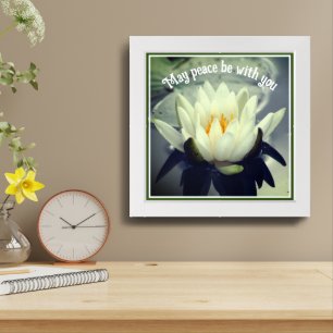 May Peace Be With You Lotus Inspirational Framed Art