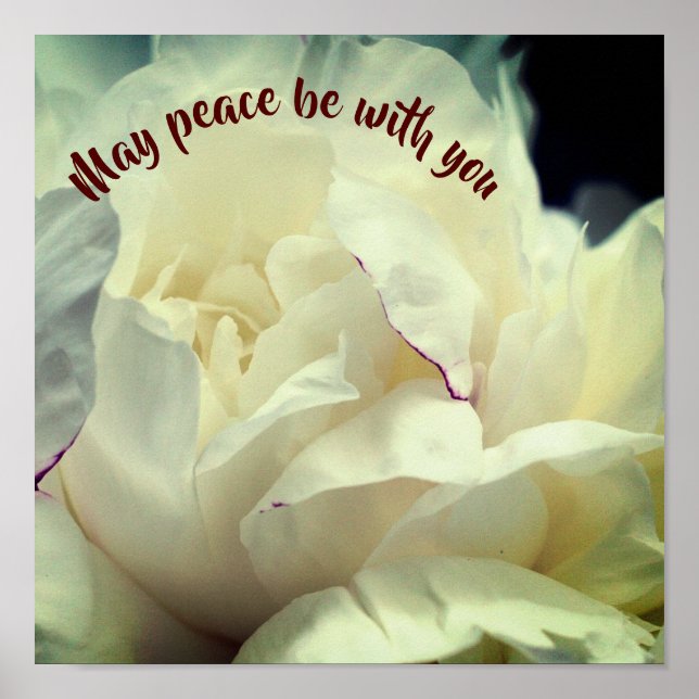 May Peace Be With You Peony Inspirational  Poster (Front)