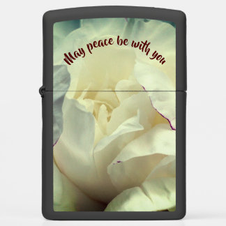 May Peace Be With You Peony Inspirational Zippo Lighter