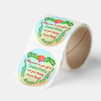 MAY PEACE BE YOUR GIFT AT CHRISTMAS CLASSIC ROUND STICKER