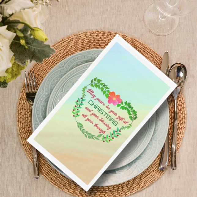MAY PEACE BE YOUR GIFT AT CHRISTMAS  PAPER GUEST TOWELS (Creator Uploaded)