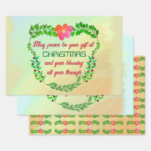 MAY PEACE BE YOUR GIFT AT CHRISTMAS WRAPPING PAPER SHEETS