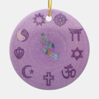 May Peace Prevail On Earth Mandala Ceramic Ornament