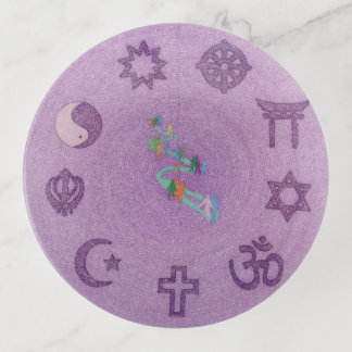 May Peace Prevail On Earth Mandala Trinket Tray