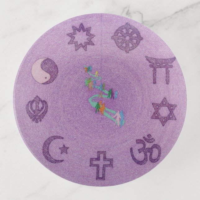 May Peace Prevail On Earth Mandala Trinket Tray (Front)