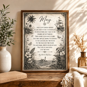 May Poem Nautical Vintage Wall Art