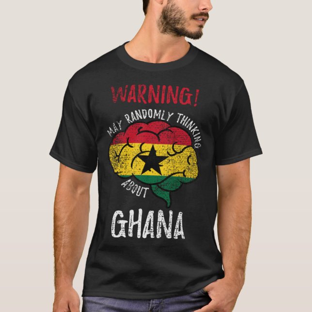 May Randomly Thinking About Ghana Ghanaian Roots V T-Shirt (Front)