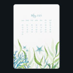 May Stand Alone Calendar Under the Sea<br><div class="desc">Add a splash of under the sea charm to your workspace with this May 2026 calendar card from my 2026 calendar collection. Featuring my original watercolor design of seaweed, coral, and a starfish, this cute stand-alone calendar is perfect for adding a coastal vibe to your desk top calendars. Display it...</div>