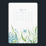 May Stand Alone Calendar Under the Sea<br><div class="desc">Add a splash of under the sea charm to your workspace with this May 2026 calendar card from my 2026 calendar collection. Featuring my original watercolor design of seaweed, coral, and a starfish, this cute stand-alone calendar is perfect for adding a coastal vibe to your desk top calendars. Display it...</div>