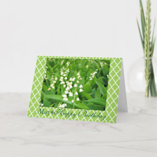 May Stunning White Lily of the Valley Birthday Card