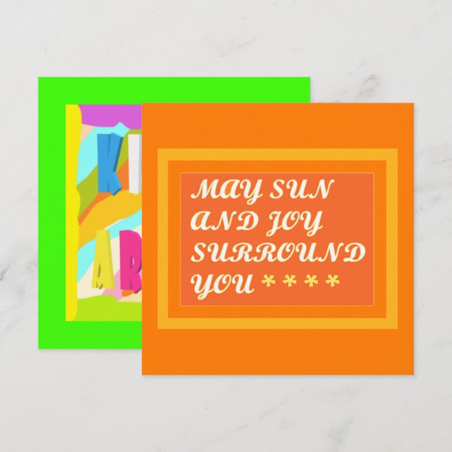 May Sun and Joy Surround you uplifting encouraging Card (Front/Back)
