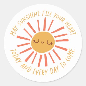 May Sunshine Fill Your Heart Sticker by CC_ChristianWoman at Zazzle