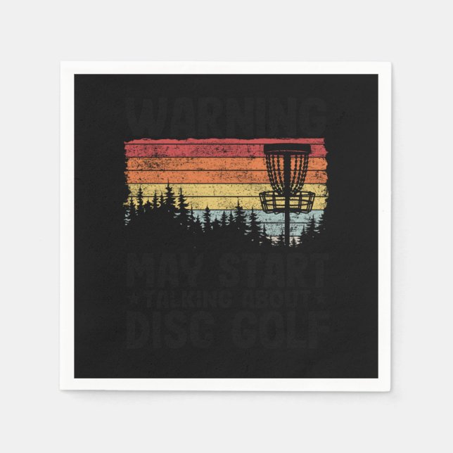 May Talking About Disc Golf Funny Disc Golfing Gif Napkins (Front)