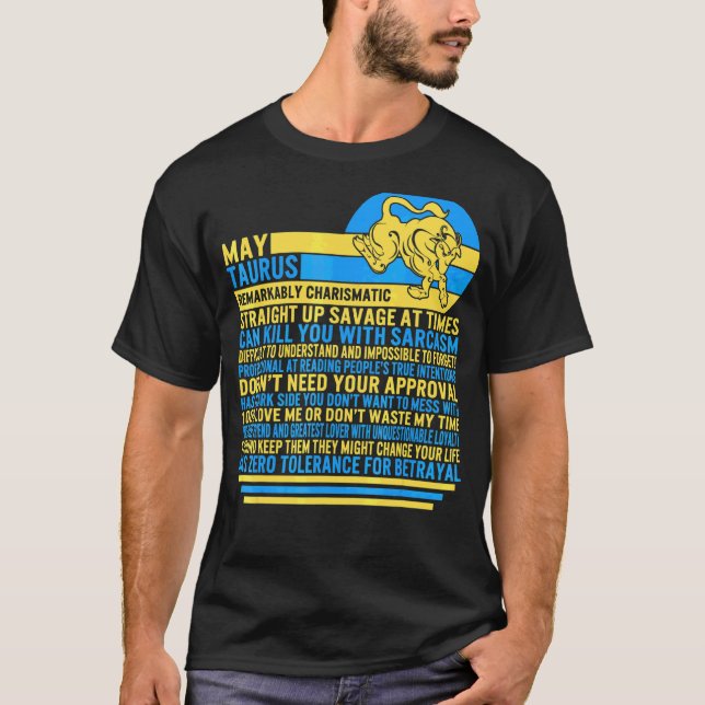 May Taurus Facts Zodiac Sign Sunflower Astrology   T-Shirt (Front)