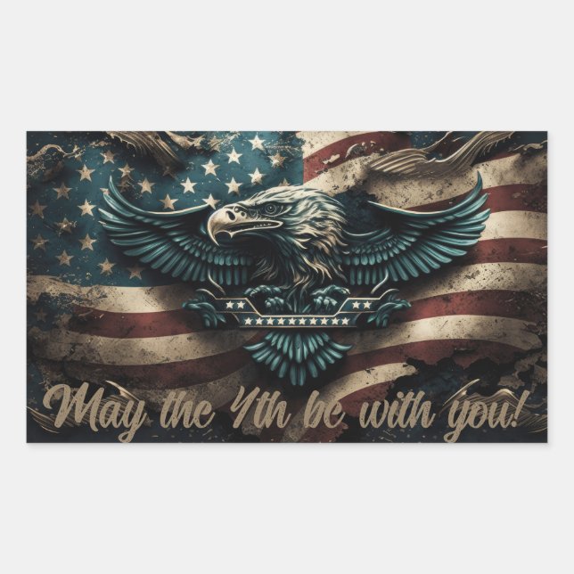 May the 4th be With you Eagle Rectangular Sticker (Front)