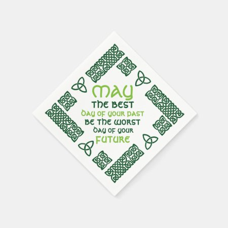 May The Best Day Irish Blessing 1 Green Paper Napkins