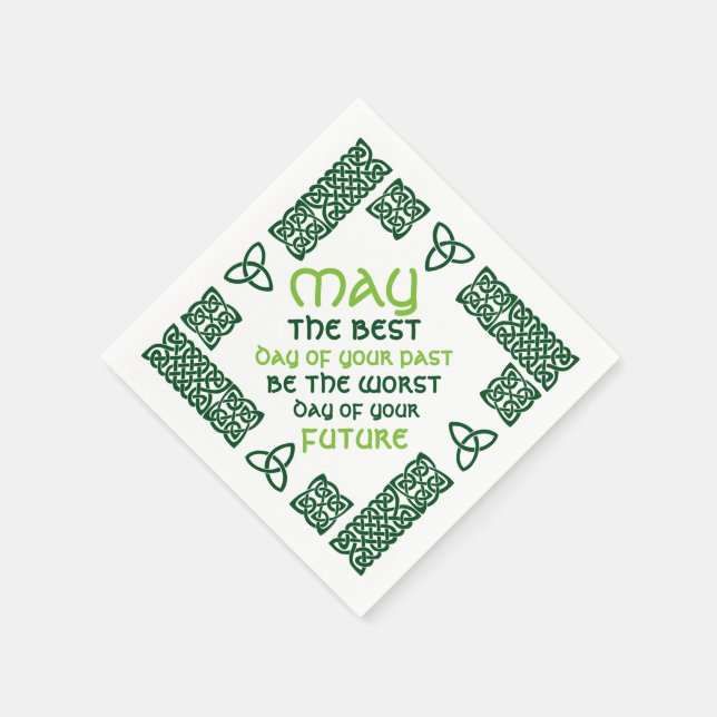 May the best day Irish Blessing 1 green Paper Napkins (Corner)