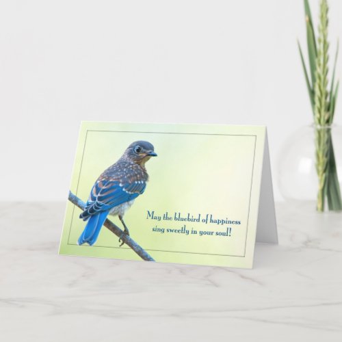 May the Bluebird of Happiness Sing Sweetly   Holiday Card