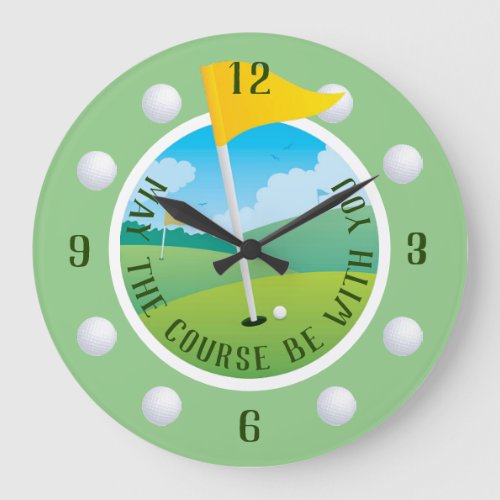 May The Course Be With You Acrylic Wall Clock
