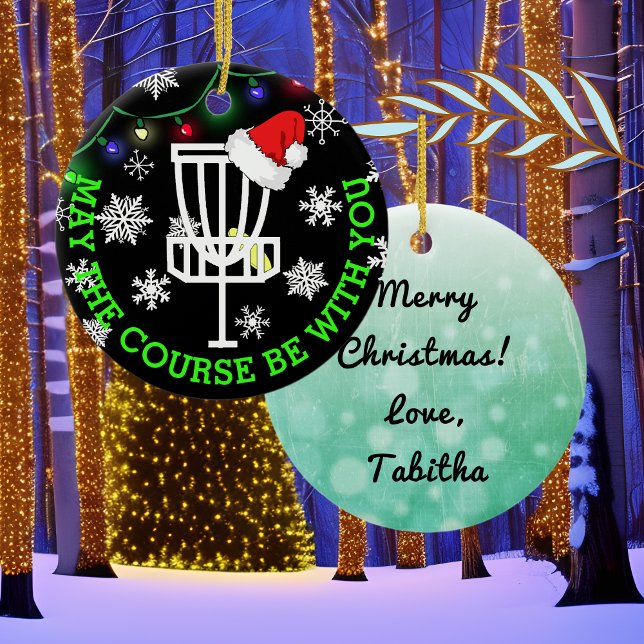 May the Course be with You, Disc Golf Christmas Ceramic Ornament (Creator Uploaded)