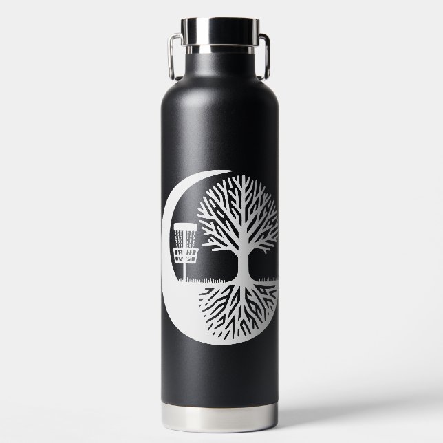 May the Course be with You | Disc Golf Humor Water Bottle (Front)