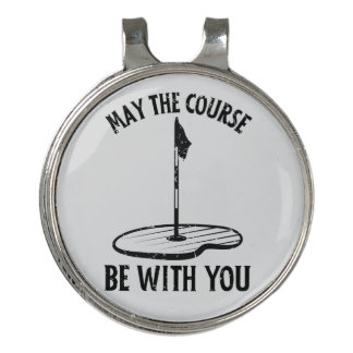 May the Course Be With You Funny Golf Gifts Hat Clip