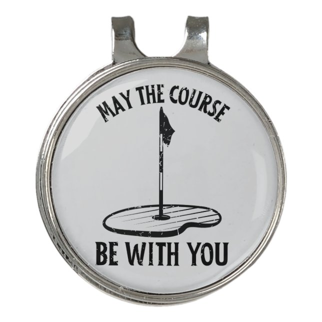 May the Course Be With You Funny Golf Gifts Hat Clip (Front)