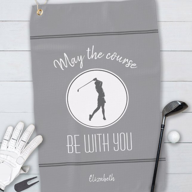 May the Course Be With You Lady Golfer Golf Towel (Creator Uploaded)