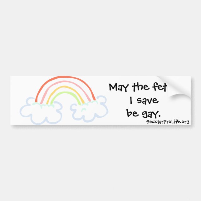 May the fetus I save be gay. Bumper Sticker (Front)