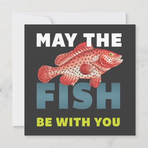 May The Fish Be With You Funny Fishing Holiday Card