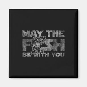 May The Fish With You His Funny Fishing Sci-fi Gif Magnet