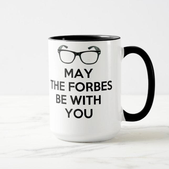 May The Forbes Be With You Black & White Mug (Right)