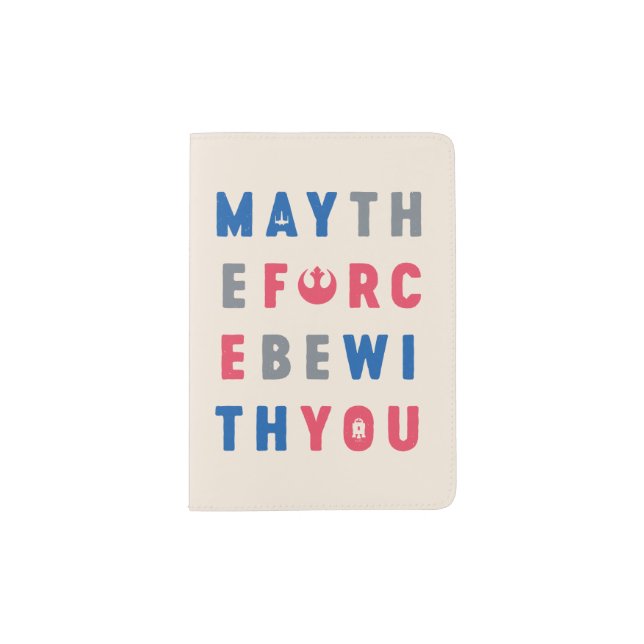 May The Force Be With You Rebel Typography Passport Holder (Front)