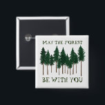 May The Forest Be With You SAVE THE TREES Button<br><div class="desc">Check out this awesome button! Add your own text. Makes a great gift! Check out my shop for butterflies,  birds,  RVs,  camping,  hiking,  flowers and lots more!</div>