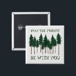 May The Forest Be With You SAVE THE TREES Button<br><div class="desc">Check out this awesome button! Add your own text. Makes a great gift! Check out my shop for butterflies,  birds,  RVs,  camping,  hiking,  flowers and lots more!</div>