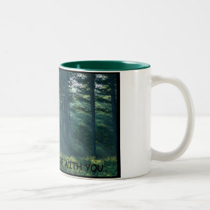 may the forest be with you - spoof Two-Tone coffee mug