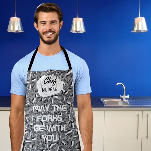 May the Forks Be With You Mens Apron