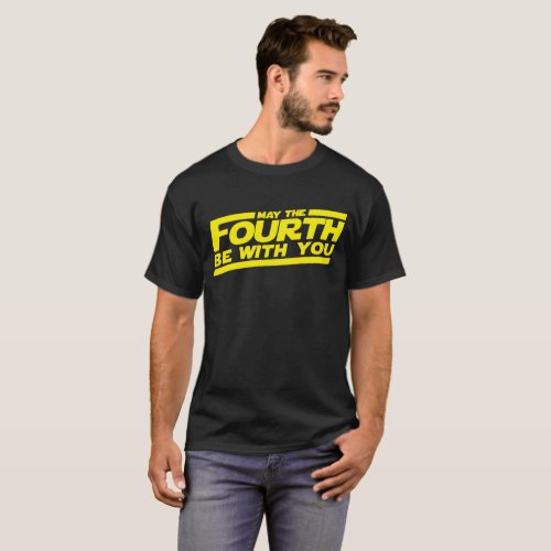 MAY THE FOURTH BE WITH YOU FUNNY PRINTED MENS FORC T_Shirt