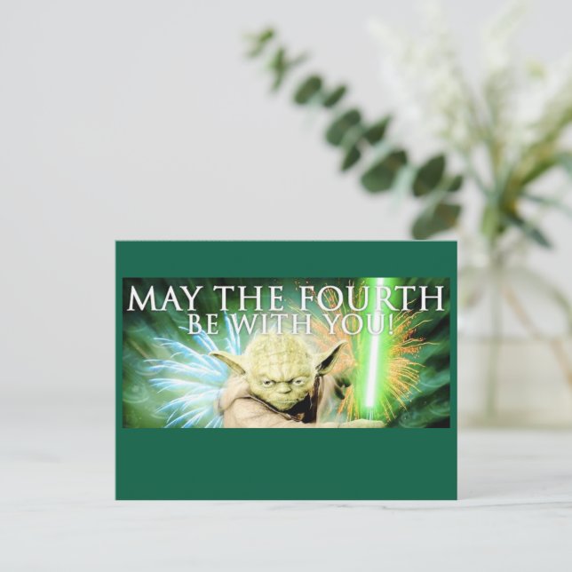 May the Fourth Be With You Greeting Card (Standing Front)