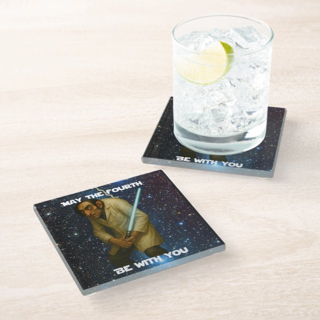May the Fourth be with you (Math-ter)! Glass Coaster (Angled)