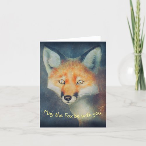 May The Fox Be With You fox art greeting card