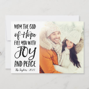 May the God of Hope Joy Peace Christmas Photo Card
