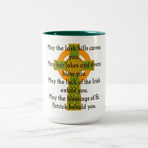 May The Irish Hills Caress You _ Irish Quote  Two_Tone Coffee Mug