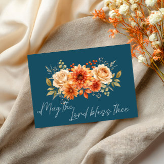 May the Lord Bless Thee – Christian Floral Card