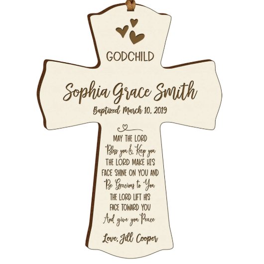 May The Lord Bless You 4" X 6" Ivory Ornament (Front)