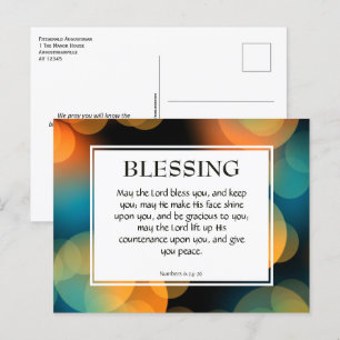 MAY THE LORD BLESS YOU   Christian Bible Verse Postcard