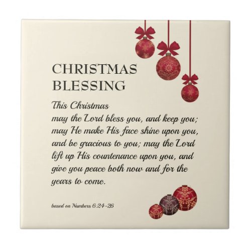 MAY THE LORD BLESS YOU Christian Christmas Ceramic Tile